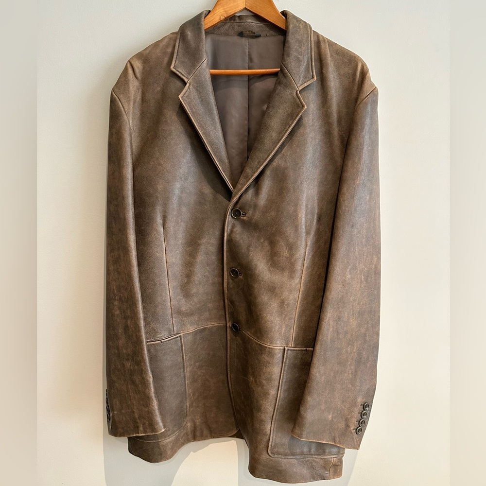 Banana Republic Brown Leather Jacket Size XL